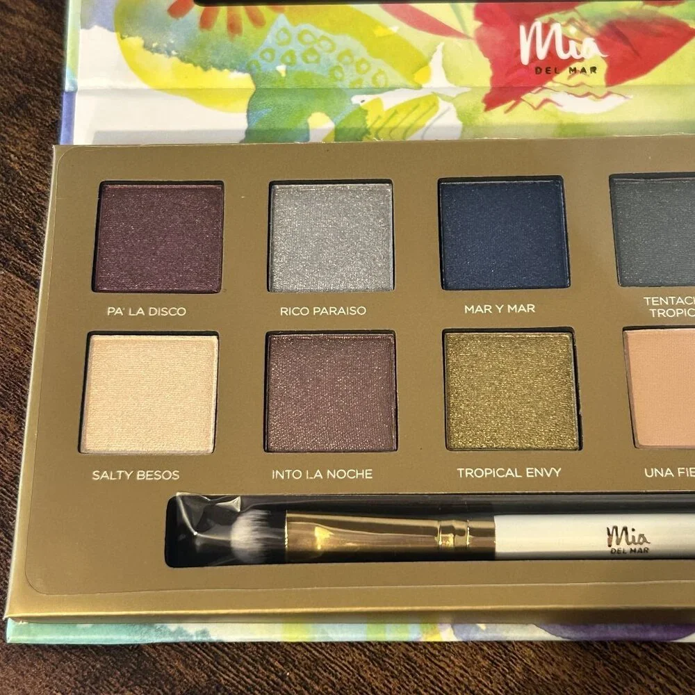 NEW Mia de Mar Life is a Fiesta Eyeshadow Palette Dual Brush Vegan Festival